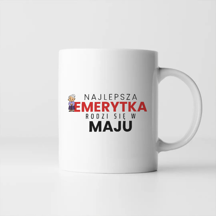 Najlepsza emerytka rodzi się w maju - kubek na prezent
