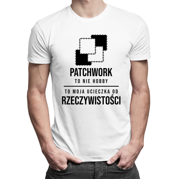 Patchwork to ucieczka od rzeczywistości - męska koszulka z nadrukiem