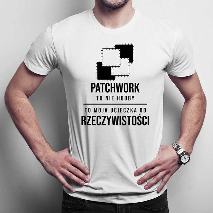 Patchwork to ucieczka od rzeczywistości - męska koszulka z nadrukiem