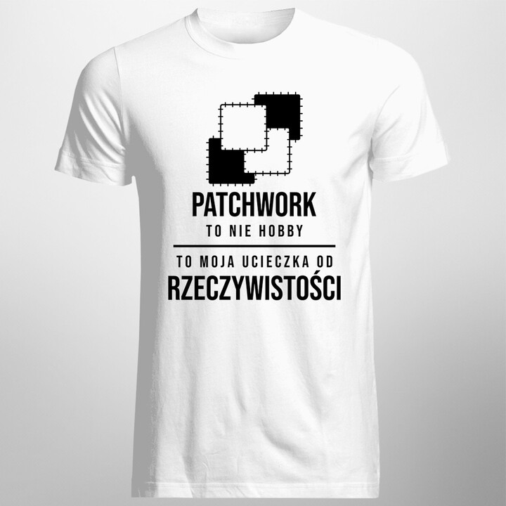 Patchwork to ucieczka od rzeczywistości - męska koszulka z nadrukiem