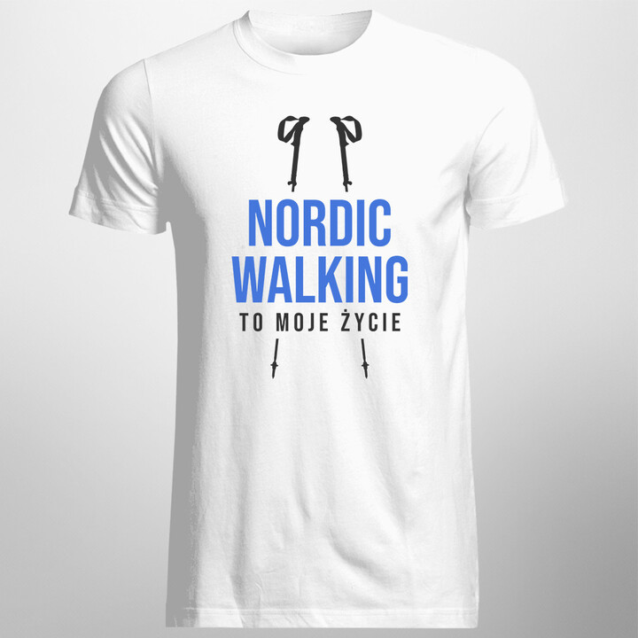 Nordic walking to moje życie - męska koszulka z nadrukiem