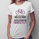 Wszystkie kobiety rodzą się równe - rower - damska koszulka z nadrukiem