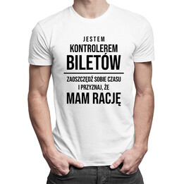 Kontroler biletów - męska koszulka z nadrukiem