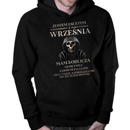 Jestem facetem z września. Mam 3 oblicza - męska bluza z nadrukiem