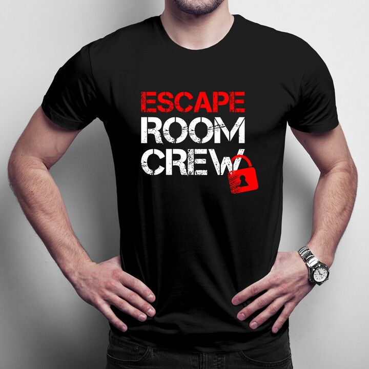 Escape room crew - męska koszulka z nadrukiem