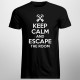 Keep calm and escape the room - męska koszulka z nadrukiem