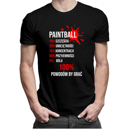 Paintball - 100 powodów żeby grać - męska koszulka z nadrukiem