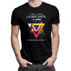 La noche La musica La BACHATA - no necesito nada más - męska koszulka z nadrukiem