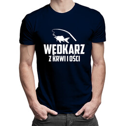 Wędkarz z krwi i ości - męska koszulka z nadrukiem