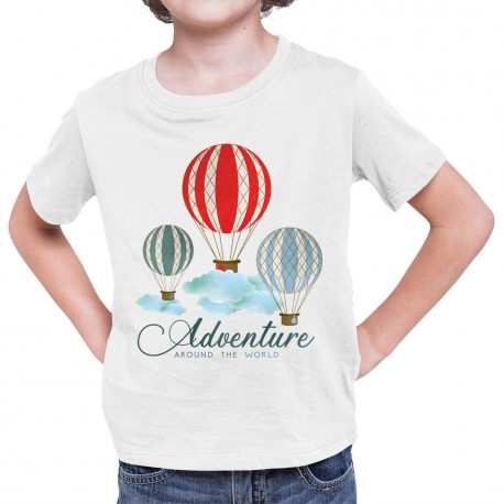 Adventure around the world - dziecięca koszulka z nadrukiem