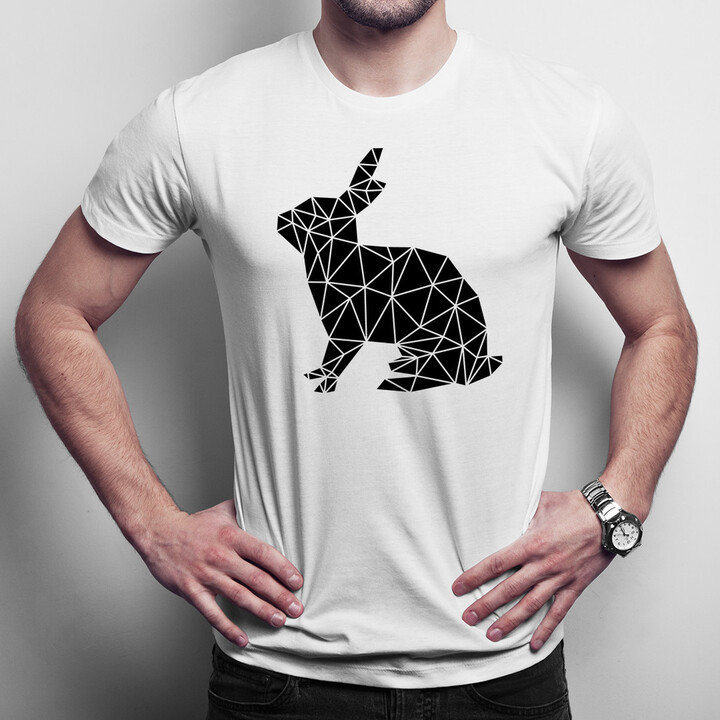 Geometric Bunny - męska koszulka z nadrukiem