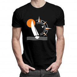 Kompas Jacht - męska koszulka z nadrukiem