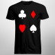 Playing Cards - trefl, pik, kier, karo - męska koszulka z nadrukiem