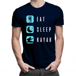 Eat, sleep, kayak - męska koszulka z nadrukiem