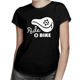Ride a bike - lady style - damska koszulka z nadrukiem