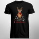 Merry Christmas - reniferek - męska koszulka z nadrukiem