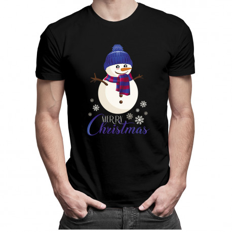 Merry Christmas -  bałwanek - męska koszulka z nadrukiem