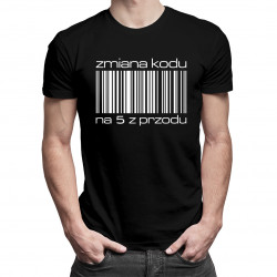 Zmiana kodu na "5" z przodu - męska koszulka z nadrukiem