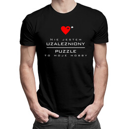 Nie jestem uzależniony, puzzle to moje hobby - męska koszulka z nadrukiem