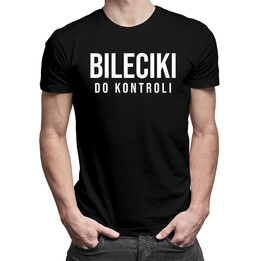 Bileciki do kontroli - męska koszulka z nadrukiem