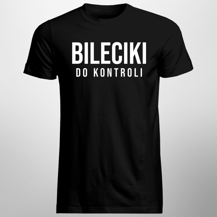 Bileciki do kontroli - męska koszulka z nadrukiem