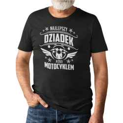 Najlepszy dziadek jeździ motocyklem - męska koszulka z nadrukiem