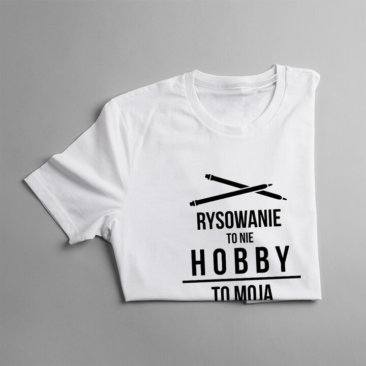 Rysowanie to nie hobby, to moja ucieczka od rzeczywistości - damska koszulka z nadrukiemKatalog  Produkty