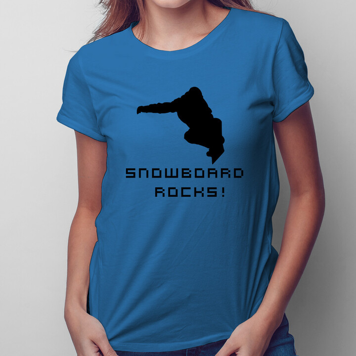 Snowboard Rocks! - damska lub męska koszulka z nadrukiem