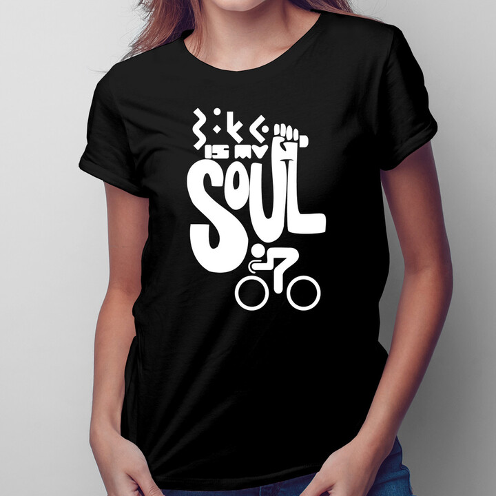 Bike is my soul - damska koszulka z nadrukiem