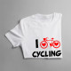 I love cycling - damska koszulka z nadrukiem