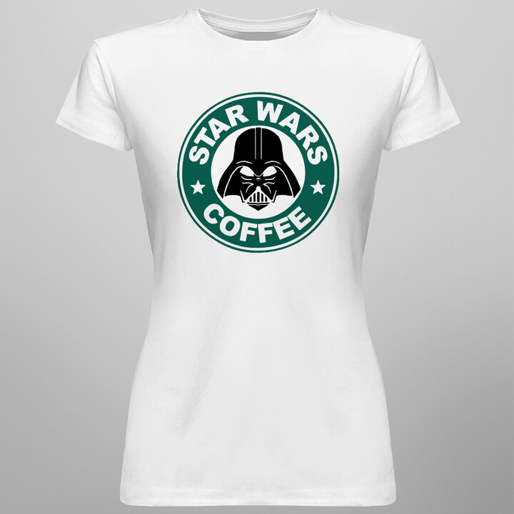 Star Wars Coffee - damska koszulka z nadrukiem
