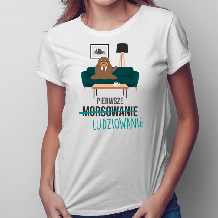 Pierwsze ludziowanie (morsowanie) - męska lub damska koszulka z nadrukiem