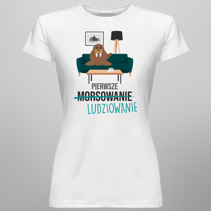 Pierwsze ludziowanie (morsowanie) - męska lub damska koszulka z nadrukiem