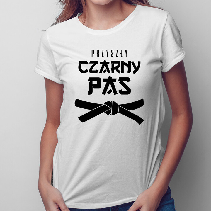 Przyszły czarny pas - damska koszulka z nadrukiem