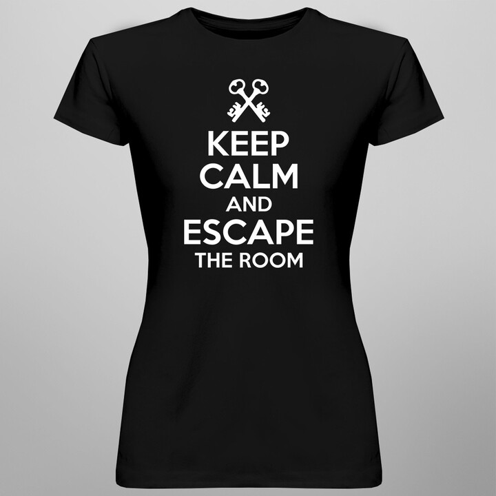 Keep calm and escape the room - damska koszulka z nadrukiem