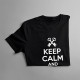 Keep calm and escape the room - damska koszulka z nadrukiem