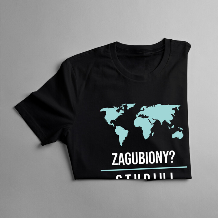 Zagubiony? Studiuj geografię! - damska koszulka z nadrukiem