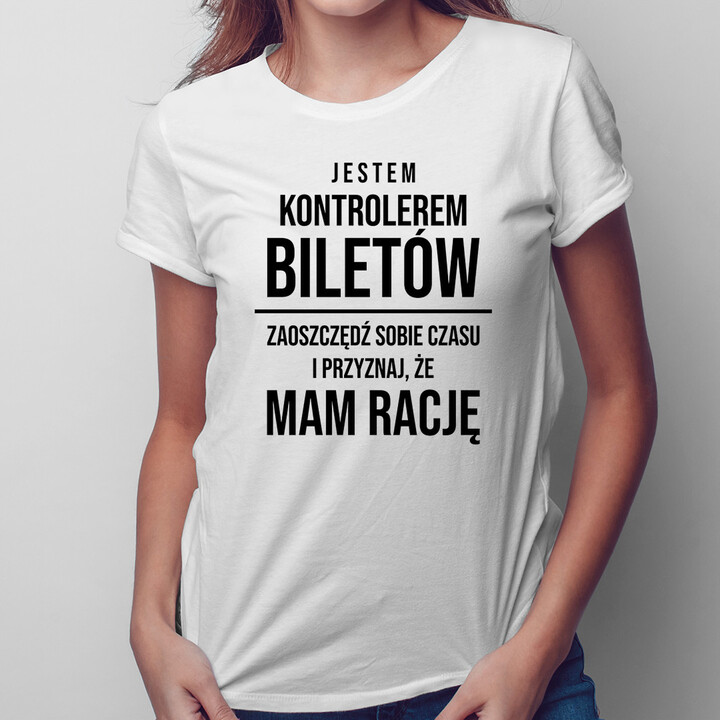 Kontroler biletów - damska koszulka z nadrukiem