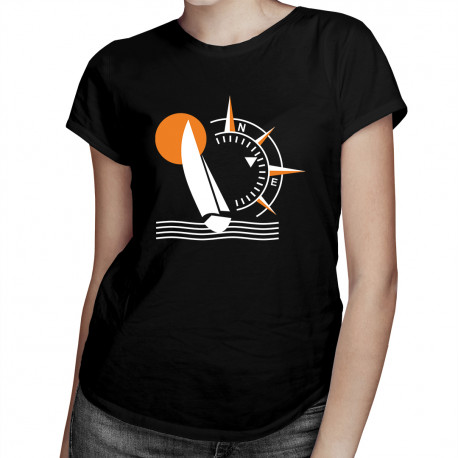 Kompas Jacht - damska koszulka z nadrukiem