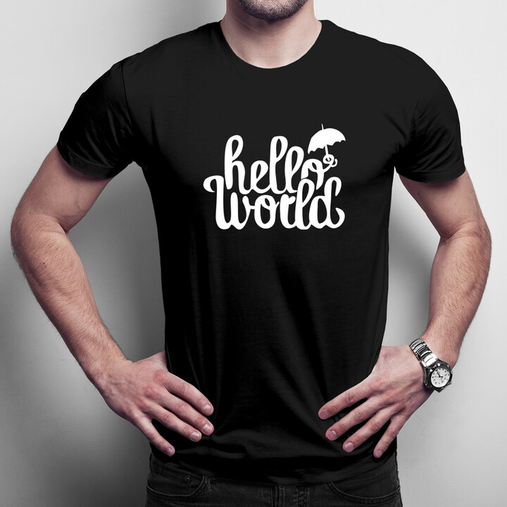 Hello world! - męska koszulka z nadrukiem