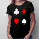 Playing Cards  - trefl, pik, kier, karo - damska koszulka z nadrukiem