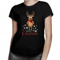 Merry Christmas - reniferek - damska koszulka z nadrukiem