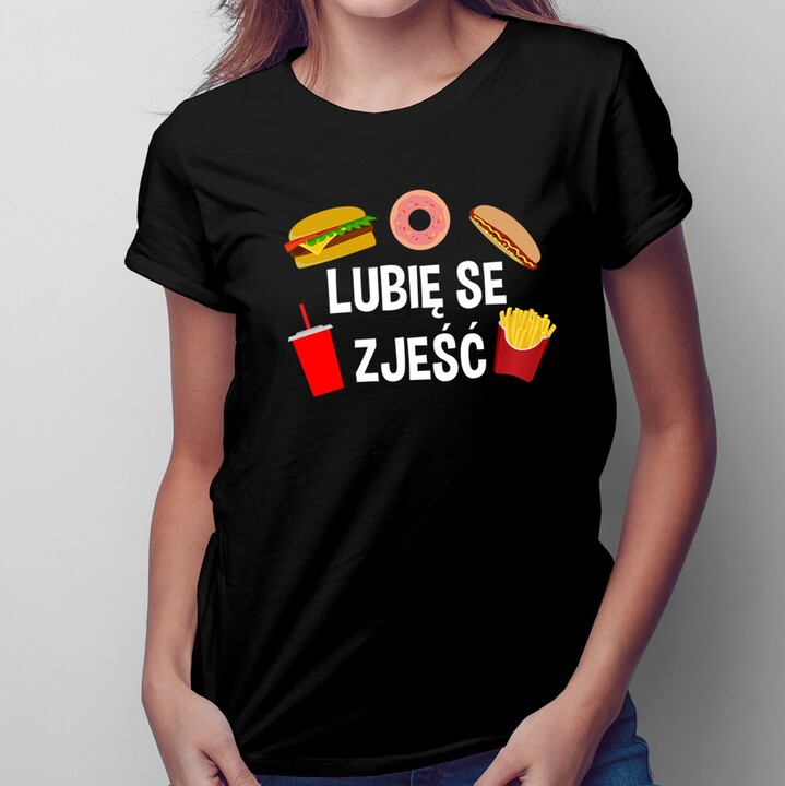 Lubię se zjeść - damska koszulka z nadrukiem