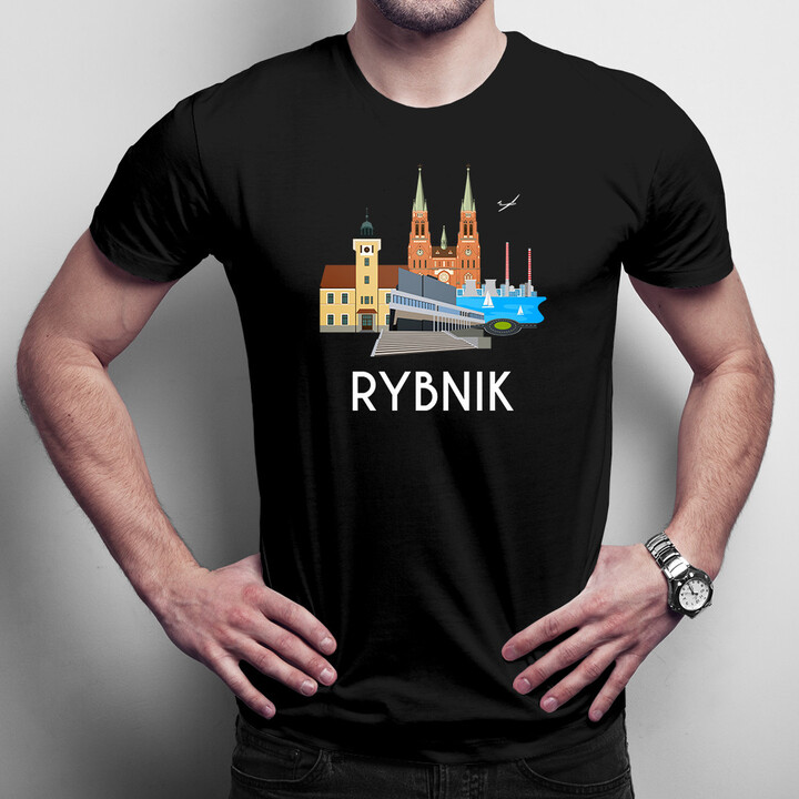 Rybnik v1 - męska koszulka z nadrukiem