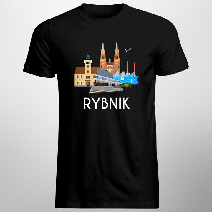 Rybnik v1 - męska koszulka z nadrukiem