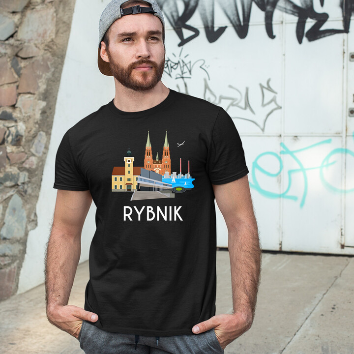 Rybnik v1 - męska koszulka z nadrukiem