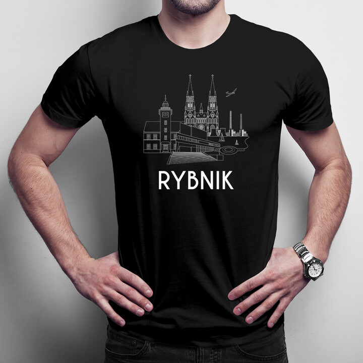 Rybnik v2 - męska koszulka z nadrukiem