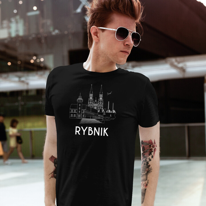 Rybnik v2 - męska koszulka z nadrukiem