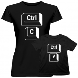 Komplet dla mamy i córki - Ctrl+C Ctrl+V - koszulki z nadrukiem