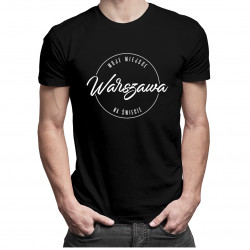Warszawa - Moje miejsce na świecie - męska koszulka z nadrukiem